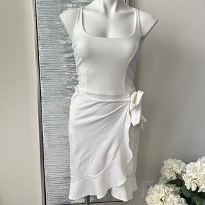 bebe Elegant White Sleeveless Dress Size S